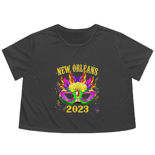 New Orleans Mardi Gras 2023 Flowy Cropped Tees