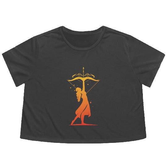 Sagittarius Archer Zodiac Fire Sign Flowy Cropped Tees