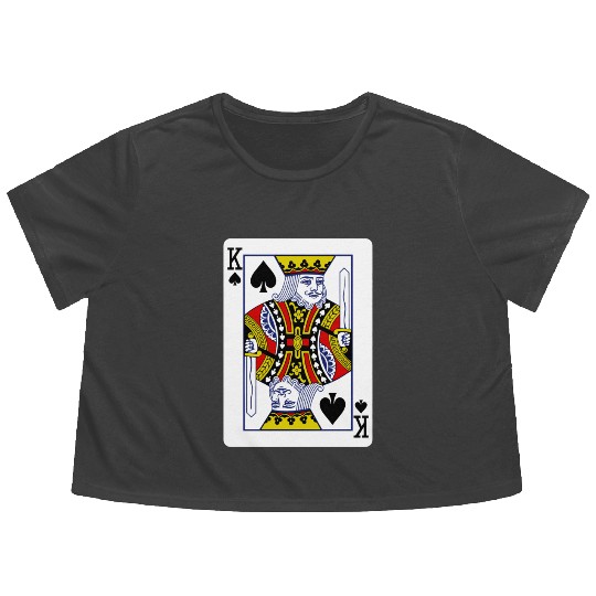 King Of Spades Playing Card Flowy Cropped Tees