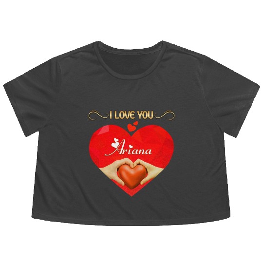 I love you Ariana Flowy Cropped Tees
