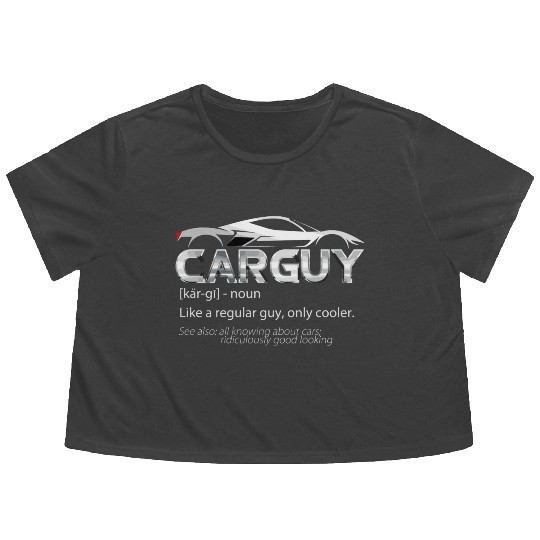 Car Guy Sport Car Lover Funny Car Mechanic Flowy Cropped Tees