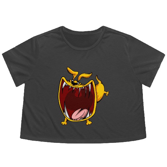 Scary Big Mouth Dog Owners Pet Lover Gift Ideas Flowy Cropped Tees