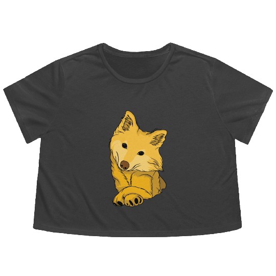 Shiba Inu Cute Puppy Dog Owners Pet Lover Gifs Flowy Cropped Tees