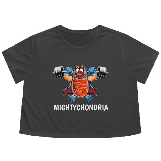Mightychondria Cellular Biology Science Teacher Flowy Cropped Tees