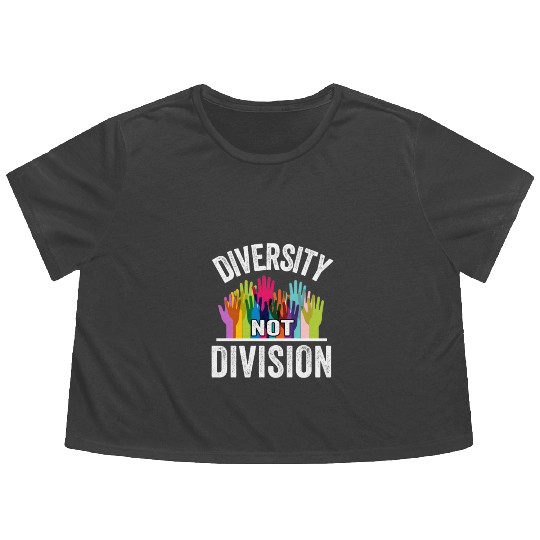 Diversity not Division Peace Love Inclusionn Human Flowy Cropped Tees