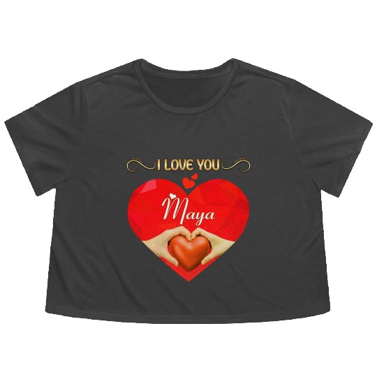 I love you Maya Flowy Cropped Tees