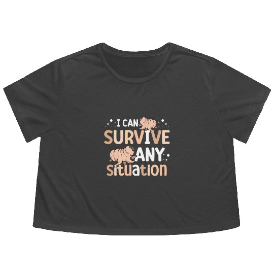 I Can Survive Any Situation Science Tardigrade Flowy Cropped Tees