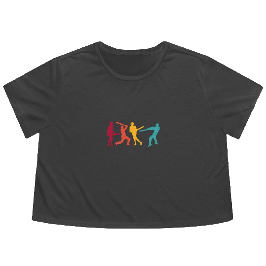 Cricket Retro Vintage Flowy Cropped Tees