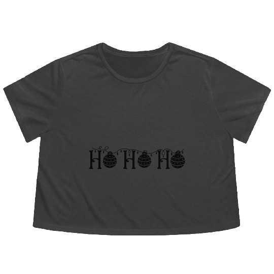 Ho Ho Ho Decor Presents Christmas Gift Ideas Flowy Cropped Tees