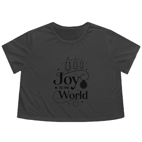 Joy to the World Christmas Presents Gift Ideas Flowy Cropped Tees