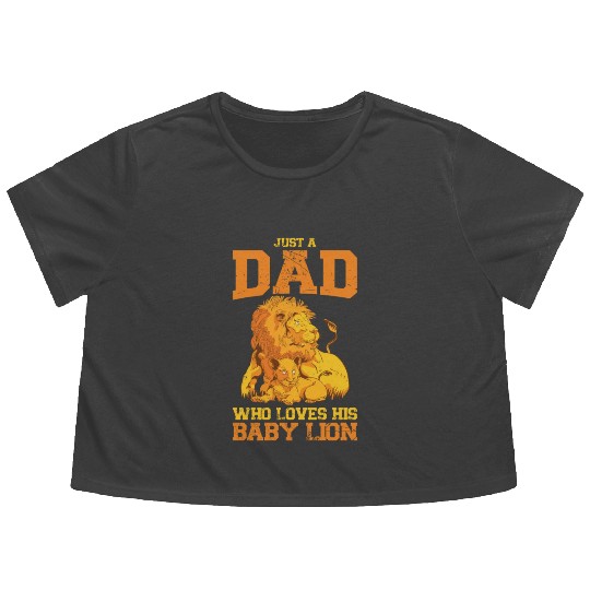 Fathers Day Baby Lion Jungle Animal Flowy Cropped Tees