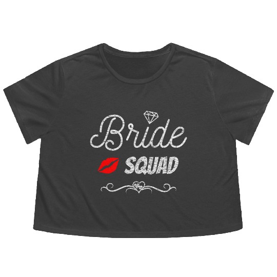 Bride Squad Womens Wedding Gifts for Bridesmaid Flowy Cropped Tees