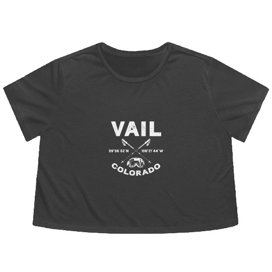 Vail Colorado, Skiing Flowy Cropped Tees