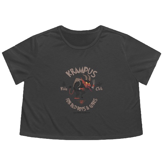 Krampus Kids Club Naughty Bad Boys & Girls Xmas Flowy Cropped Tees