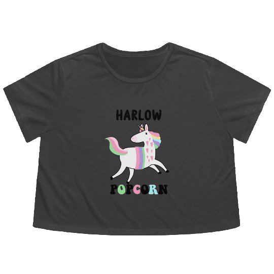 Harlow And Popcorn Merch Popcorn The Pony Flowy Cropped Tees
