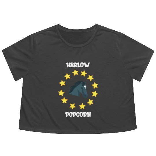Harlow And Popcorn Merch Popcorn The Pony Flowy Cropped Tees