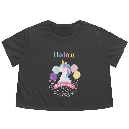 Harlow And Popcorn Merch Popcorn The Pony Flowy Cropped Tees