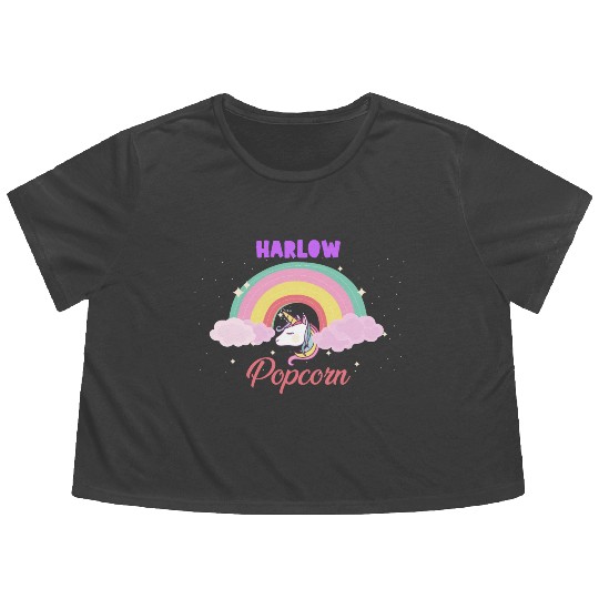 Harlow and Popcorn Merch Popcorn the Pony Flowy Cropped Tees