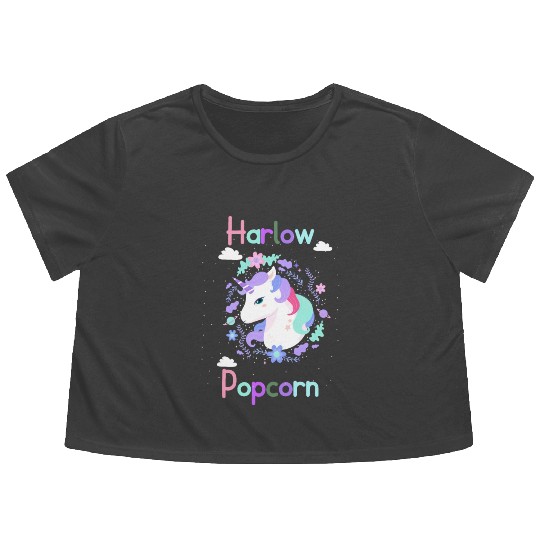 Harlow And Popcorn Merch Popcorn The Pony Flowy Cropped Tees
