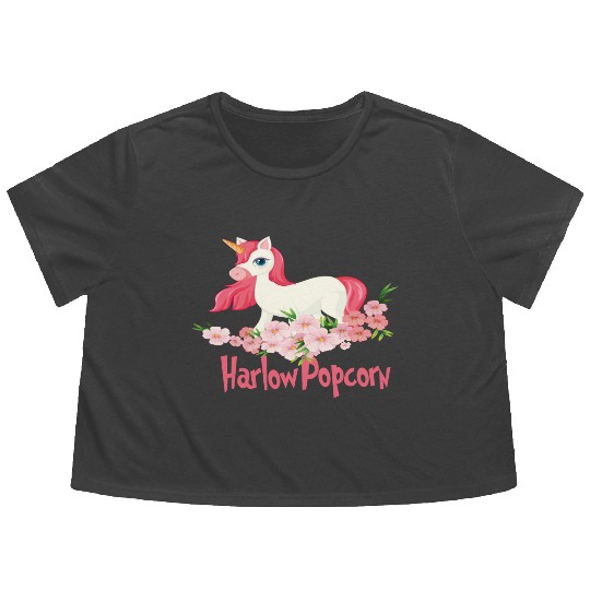 Harlow And Popcorn Merch Popcorn The Pony Flowy Cropped Tees