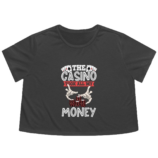 Poker Casino Poker Player Gambling Roulette Flowy Cropped Tees
