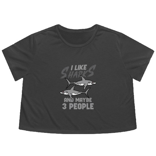 Shark Ocean Predator Sea Creature Flowy Cropped Tees