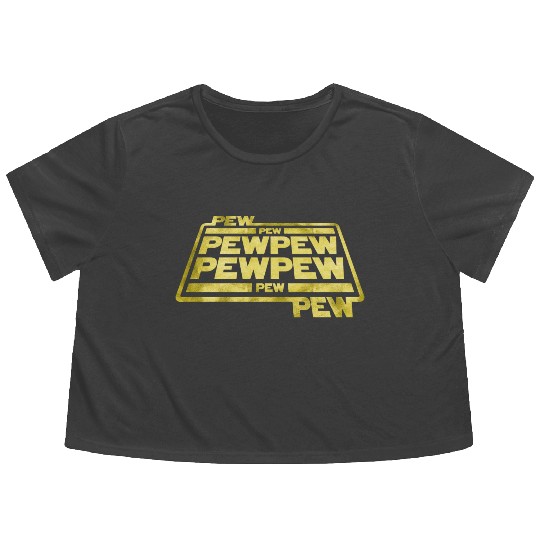 Pew Pew Pew Flowy Cropped Tees