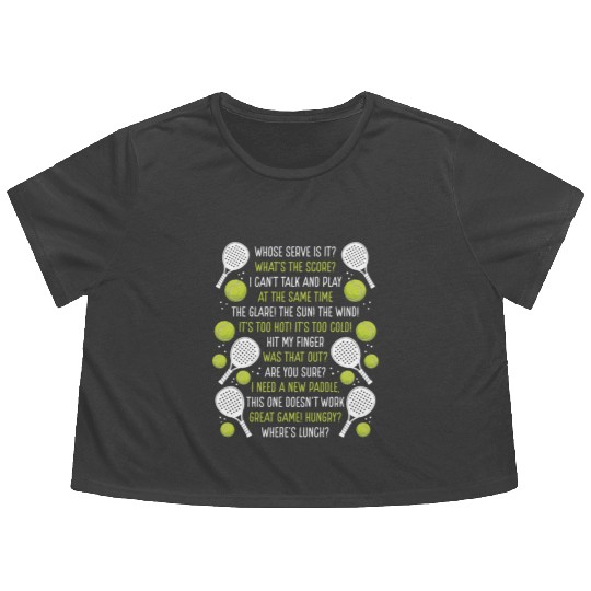 Paddle Tennis Player Match Paddle Tennis Team Flowy Cropped Tees