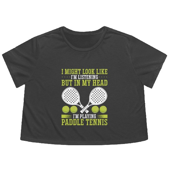 Paddle Tennis Player Match Funny Paddle Team Flowy Cropped Tees