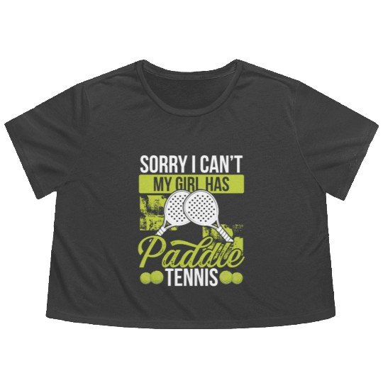 Paddle Tennis Player Match Dad Fathers Day Papa Flowy Cropped Tees