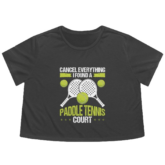 Paddle Tennis Player Match Paddle Court Balls Flowy Cropped Tees