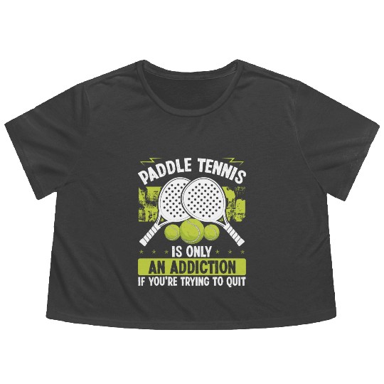 Paddle Tennis Player Match Funny Humor Balls Flowy Cropped Tees