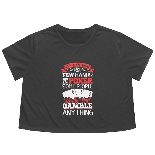 Poker Casino Poker Player Gambling Roulette Gift Flowy Cropped Tees