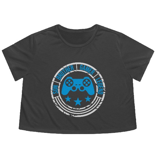 son brother gamer legend Flowy Cropped Tees