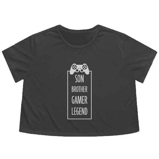 son brother gamer legend Flowy Cropped Tees