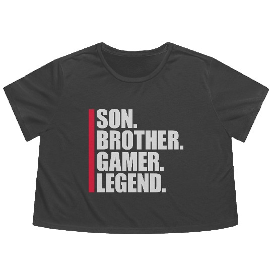 son brother gamer legend Flowy Cropped Tees