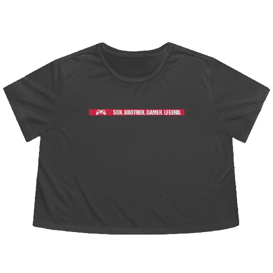son brother gamer legend Flowy Cropped Tees