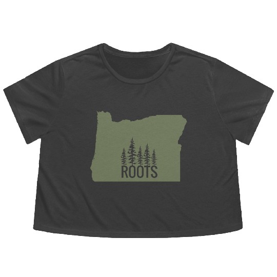 Oregon State Roots Green Flowy Cropped Tees