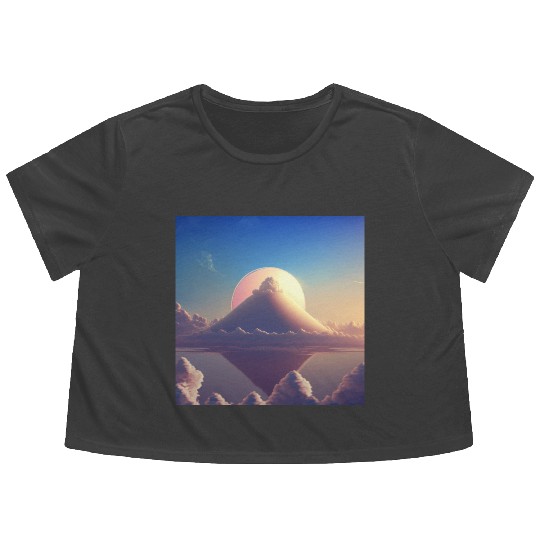 Mashup Cotton Candy Planet & The Lonely Mountain Flowy Cropped Tees