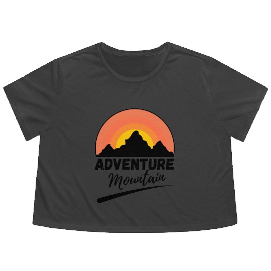 Adventure Has No Limit Hiking Mountains Flowy Cropped Tees