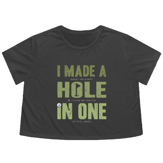 Funny Golf Hole In One For Golfer Dad Golf Lover Flowy Cropped Tees