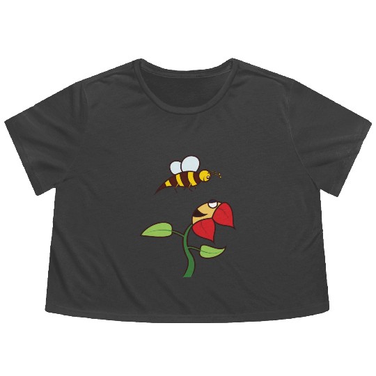 bee flower amazon Flowy Cropped Tees