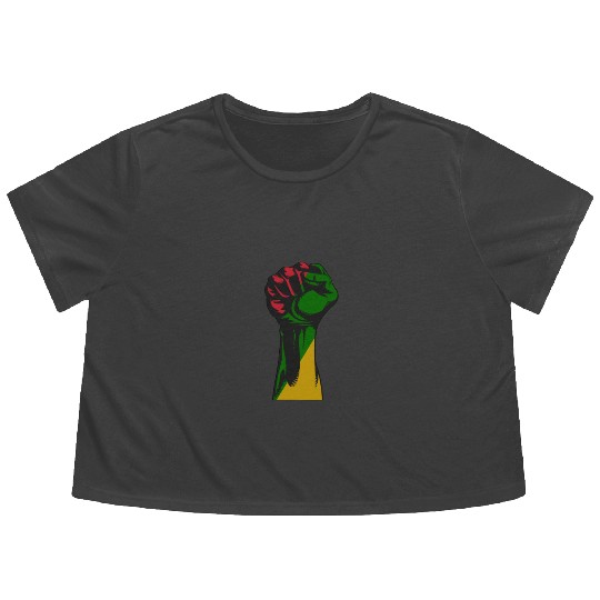 Cool African Ancestry Pride Flag Black History Flowy Cropped Tees