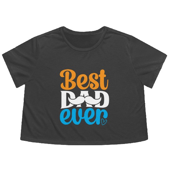 Best dad ever Flowy Cropped Tees
