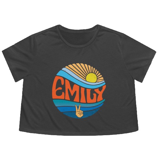 Emily Flowy Cropped Tees Vintage Sunset Emily Groovy Tie Dye