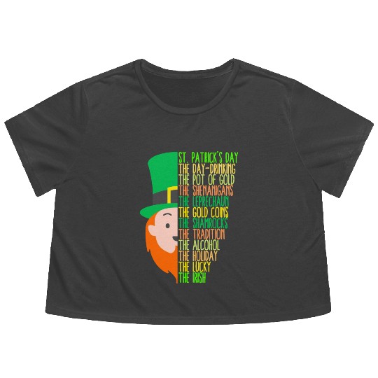 St Patrick's Day Drinking Shenanigans Irish Flowy Cropped Tees