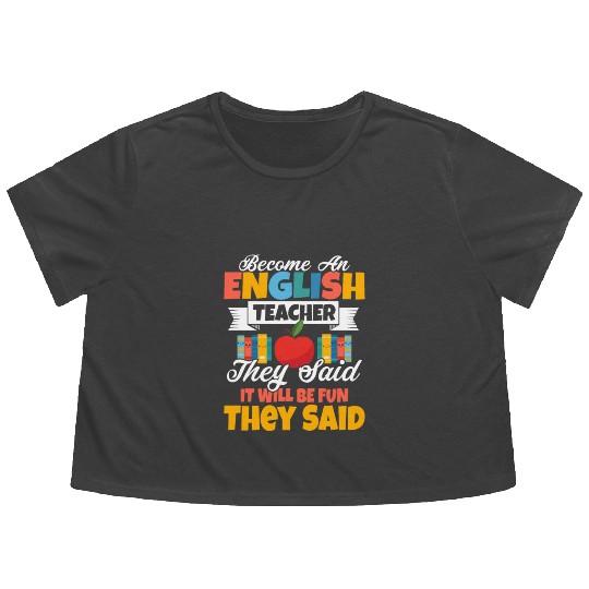 Become An English Teacher Grammar Language Flowy Cropped Tees