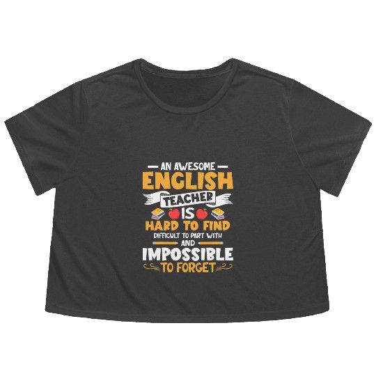 An Awesome English Teacher School Grammar Flowy Cropped Tees