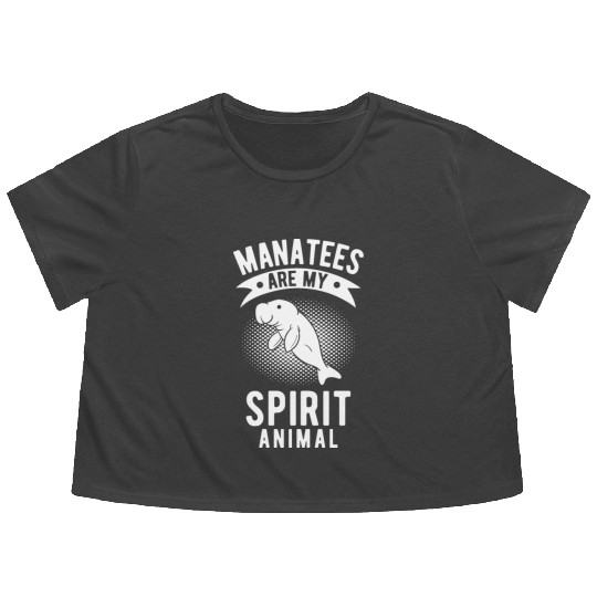 Manatees Are My Spirit Animal His & Her Gift Flowy Cropped Tees