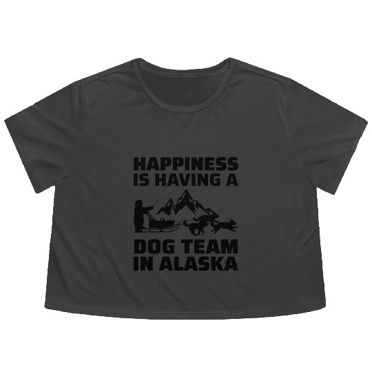 Husky Sledding Sled Dog Racing Alaskan Racers Flowy Cropped Tees